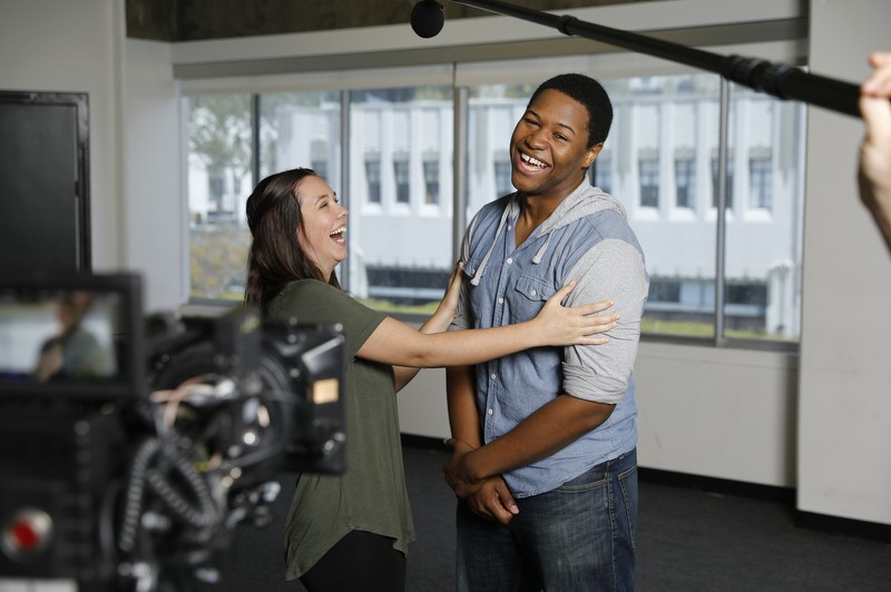 AMDA Los Angeles graduate Luke Tennie (“Shrinking”) performs an on-camera scene with another student
